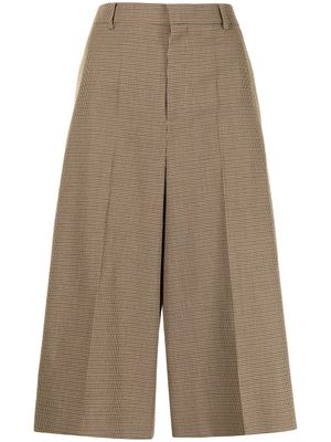 Celine Pre-Owned pantalon ample court à carreaux pre-owned (2019) - Marron