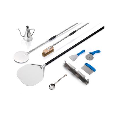 Pizza accessoires - 9 delig - 2 pizzascheppen - Aluminium / hout / messing / roestvrij staal