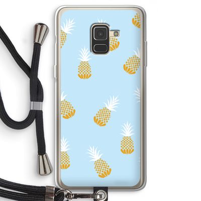 Ananasjes: Samsung Galaxy A8 (2018) Transparant Hoesje met koord
