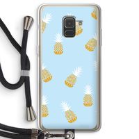 Ananasjes: Samsung Galaxy A8 (2018) Transparant Hoesje met koord