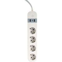 Gembird TSL-PS-S4U-01-W intelligente stekkerdoos 4 AC-uitgang(en) Type E 1,5 m 3 3880 W Wit Gembird TSL-PS-S4U-01-W intelligente stekkerdoos 4 AC-uitgang(en) Type E 1,5 m 3 3880 W Wit