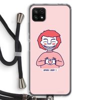 Hartje: Samsung Galaxy A22 5G Transparant Hoesje met koord
