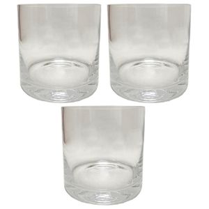 Set van 3x stuks transparante windlicht/theelichthouder van glas 11 x 11 cm