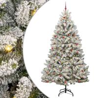 VidaXL Kunstkerstboom met 300 led groen en wit 300 cm pvc en metaal