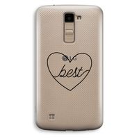 Best heart black: LG K10 (2016) Transparant Hoesje