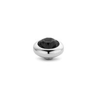 Melano Vivid Basic CZ Steentje Transparant Black | Zilver