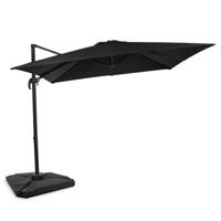 VONROC Premium Zweefparasol Pisogne 300x300cm – Incl. vulbare tegels, kruisvoet & beschermhoes – Vierkante parasol – 360