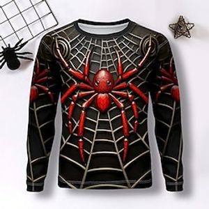 Jongens 3D SPIDER T-shirt Overhemd Lange mouw 3D-afdrukken Herfst Winter Sport Modieus Streetwear Polyester Kinderen 3-12 jaar Strakke ronde hals Buiten Casual Dagelijks Normale pasvorm Lightinthebox