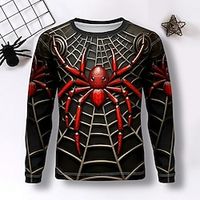 Jongens 3D SPIDER T-shirt Overhemd Lange mouw 3D-afdrukken Herfst Winter Sport Modieus Streetwear Polyester Kinderen 3-12 jaar Strakke ronde hals Buiten Casual Dagelijks Normale pasvorm Lightinthebox