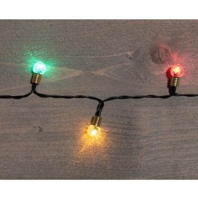 Lichtsnoer - vintage bolletjes - 100 led lampjes - groen/rood/wit - 10 m -sfeerverlichting