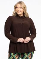 Yoek Blouse kort A-lijn | Bruin | Maat 42/44