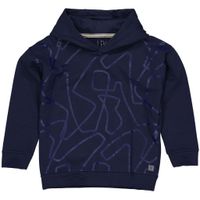 LEVV Little Jongens sweater - Gilius - AOP streep donker blauw - thumbnail