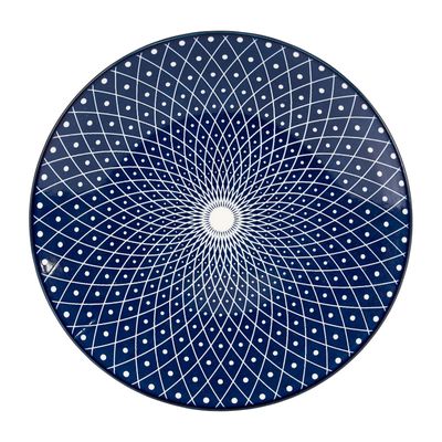 Ontbijtbord blue print - diamonds - ⌀21 cm