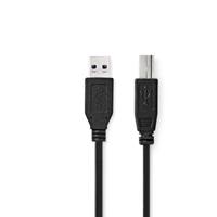 Nedis USB-Kabel | USB 3.2 Gen 1 | USB-A Male | USB-B Male | 5 Gbps | Vernikkeld | 2.00 m | Rond | PVC | Zwart | Doos - CCGB61100BK20