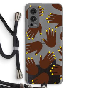 Hands dark: OnePlus Nord 2 5G Transparant Hoesje met koord