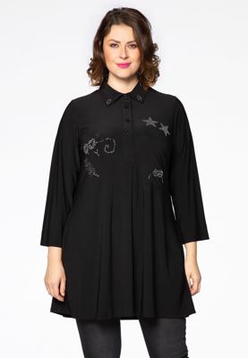 Yoek Tuniek beaded | Zwart | Maat 46/48