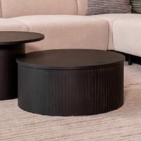 LABEL51 Salontafel Oliva - Zwart - Eiken - 70 cm - Rond