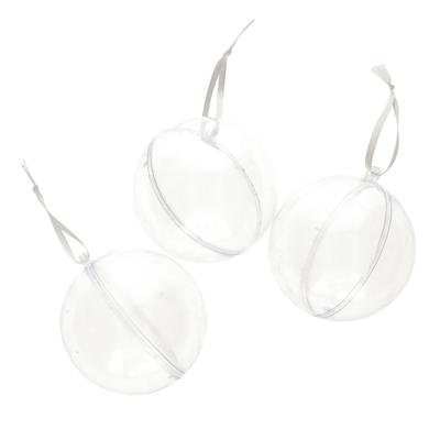 DIY kerstballen - 3x st - D8 cm - doe het zelf hobby kerstballen - transparant