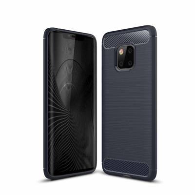Geborsteld textuur Carbon Fiber schokbestendig TPU Case voor Huawei mate 20 Pro (marineblauw)