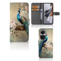 Telefoonhoesje | Met pasjeshouder | voor OPPO Reno10 | 10 Pro Vintage Pauwen