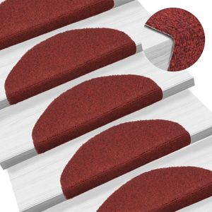 VidaXL Trapmatten zelfklevend 10 st 65x21x4 cm naaldvilt rood