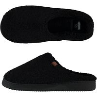 Heren instap slippers/pantoffels teddy wol zwart maat 41-42 41/42  - - thumbnail