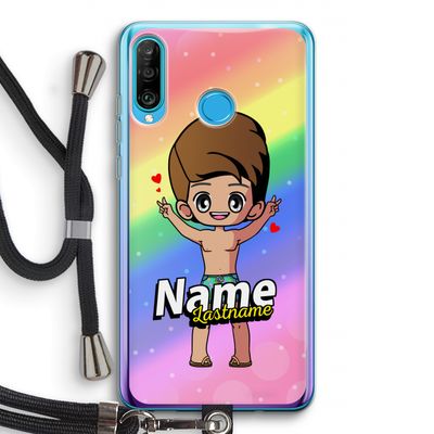 Chibi Maker man: Huawei P30 Lite Transparant Hoesje met koord