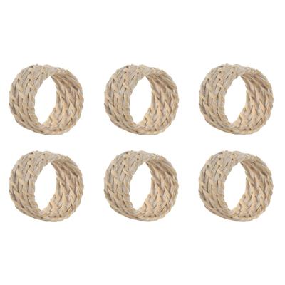 Servetring Home ESPRIT Wit Natuurlijk Bamboe Rotan 5 x 5 x 3 cm
