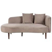 Beliani - CHAUMONT - Chaise longue - Taupe - Rechterzijde - Fluweel