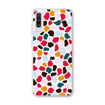 Colored Giraffe: Samsung Galaxy A70 Transparant Hoesje