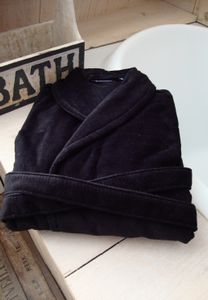 Badjas Royal Black / heren badjas - dames badjas - XXL