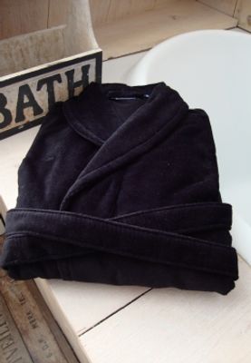 Badjas Royal Black / heren badjas - dames badjas - XXXL