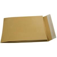 Gallery enveloppen met balg ft 250 x 350 x 40 mm, stripsluiting, bruine kraft, doos van 250 stuks