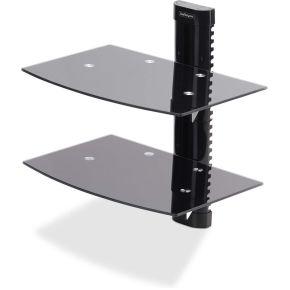 StarTech.com Dubbele Hangende Wandplanken voor Audio/Video Apparatuur, In Hoogte Verstelbare Schappe
