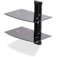 StarTech.com Dubbele Hangende Wandplanken voor Audio/Video Apparatuur, In Hoogte Verstelbare Schappe