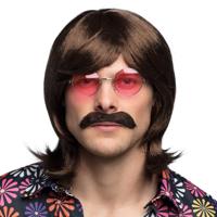 Verkleedpruik voor heren - bruin - Eighties/Seventies/Sixties - Carnaval - half lang haar Verkleedpruik voor heren - bruin - Eighties/Seventies/Sixties - Carnaval - half lang haar