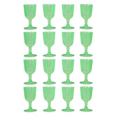 Wijnglazen - 16x - groen - kunststof - 160ml - herbruikbaar wijnglas