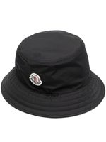 Moncler logo patch bucket hat - Noir