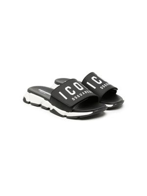 DSQUARED2 KIDS sandales à logo imprimé - Noir