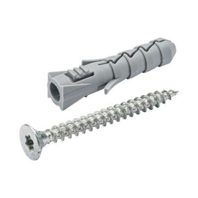 Homefix Nylon Plug 8X40 + Spaanpl.Schr. Vz Pk Torx TX25 5.0X50 | 6 stuks - 6701.10.30030