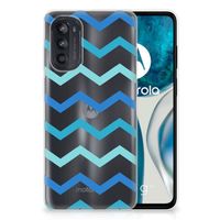 Motorola Moto G52/G82 TPU bumper Zigzag Blauw - thumbnail