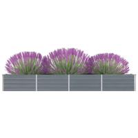 VidaXL Plantenbak verhoogd 320x40x45 cm gegalvaniseerd staal grijs