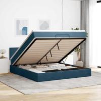 Ottoman bed met matras en LED's 180x200 cm fluweel donkerblauw