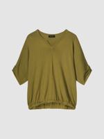 Loose fit katoenen trui met elastische zoom Loose fit katoenen trui met elastische zoom
