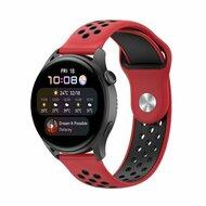 Sport Edition siliconen band - Rood + zwart - Huawei Watch GT 5 (Pro) / GT 4 / GT 3 / GT 2 - 46mm