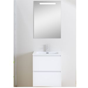 Badmeubel Wiesbaden Sephia Compleet Met Led Spiegel 60 CM Mat Wit