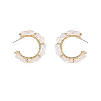 Go Dutch Label Oorringen White Beads Goud