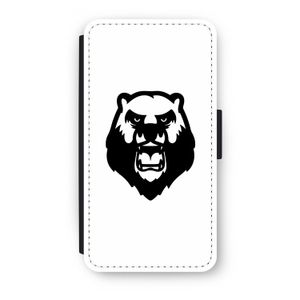 Angry Bear (white): iPhone X Flip Hoesje