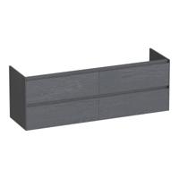 Brauer Inspire - Onderkast - 160 cm - met 4 Softclose Lades Greeploos en 2 Sifon Uitsparingen - Timber Grey
