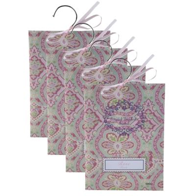 Geurzakjes Bloemen rozen geur - 6x - met ophanghaak - geurkaartjes/luchtverfrisser
